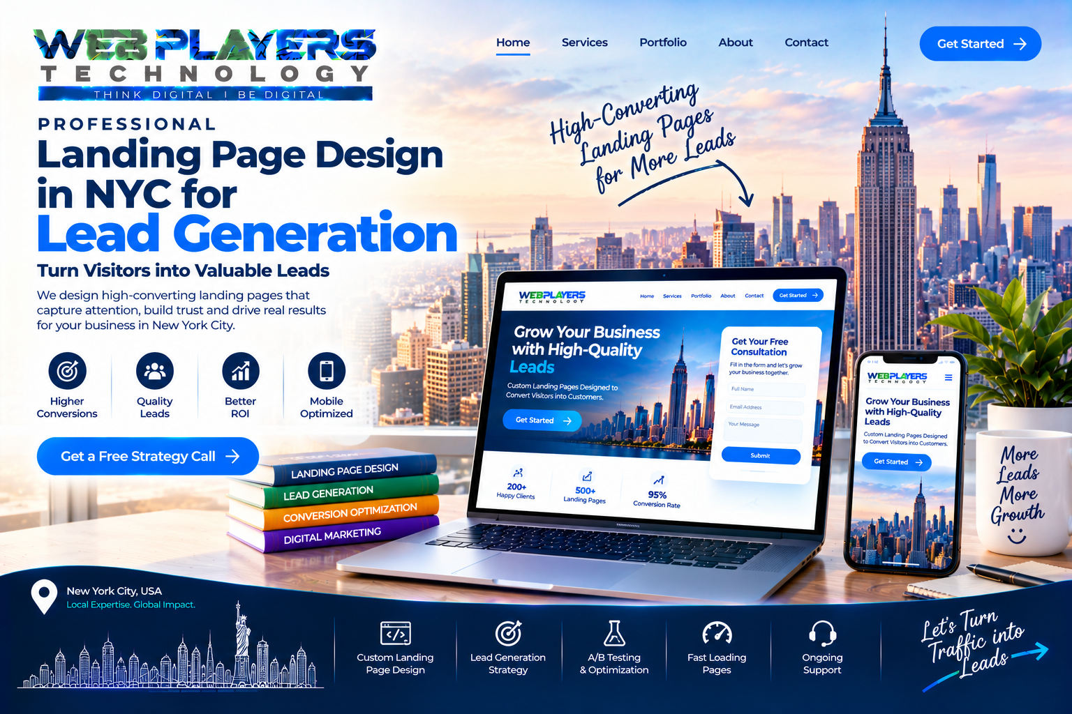 Professional Landing Page Design NYC for  Lead Generation